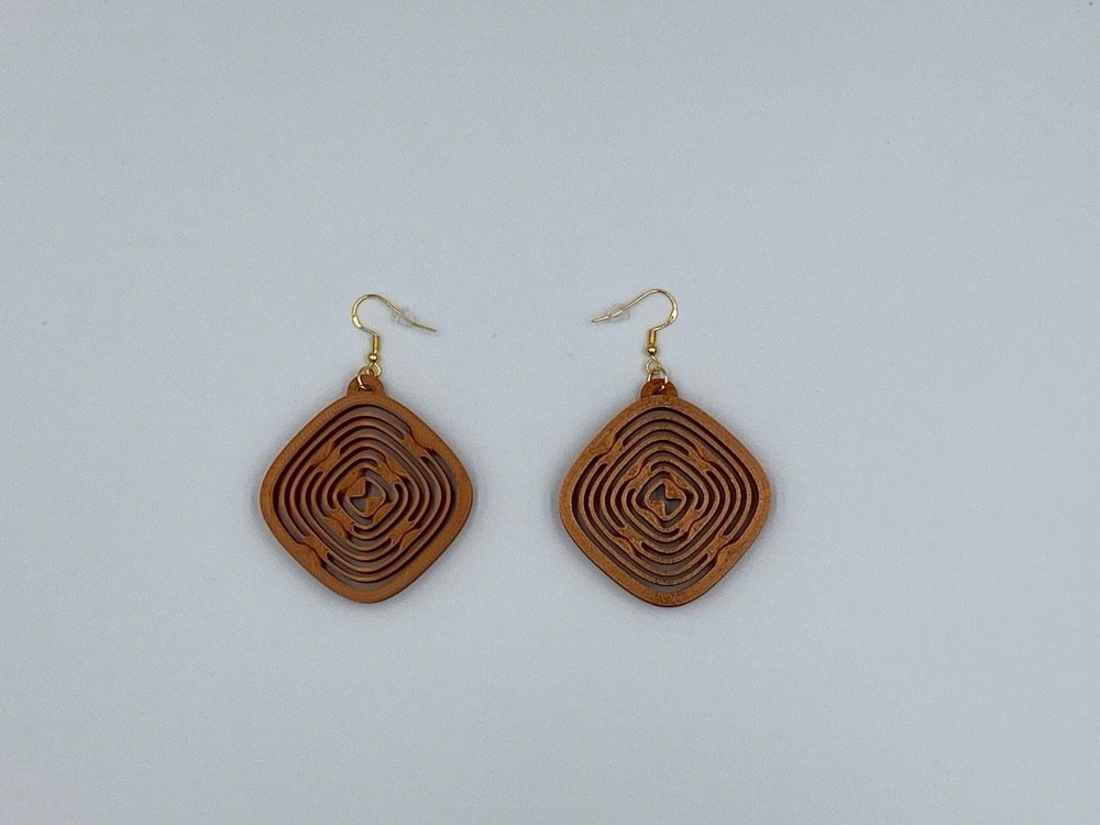 3D-printed air-spinner earrings