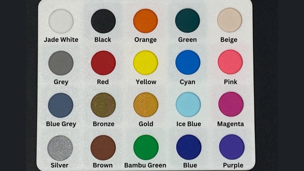 Filament color swatches
