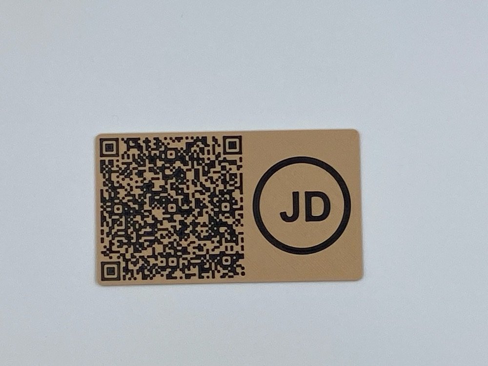 3D-printed vCard QR code card